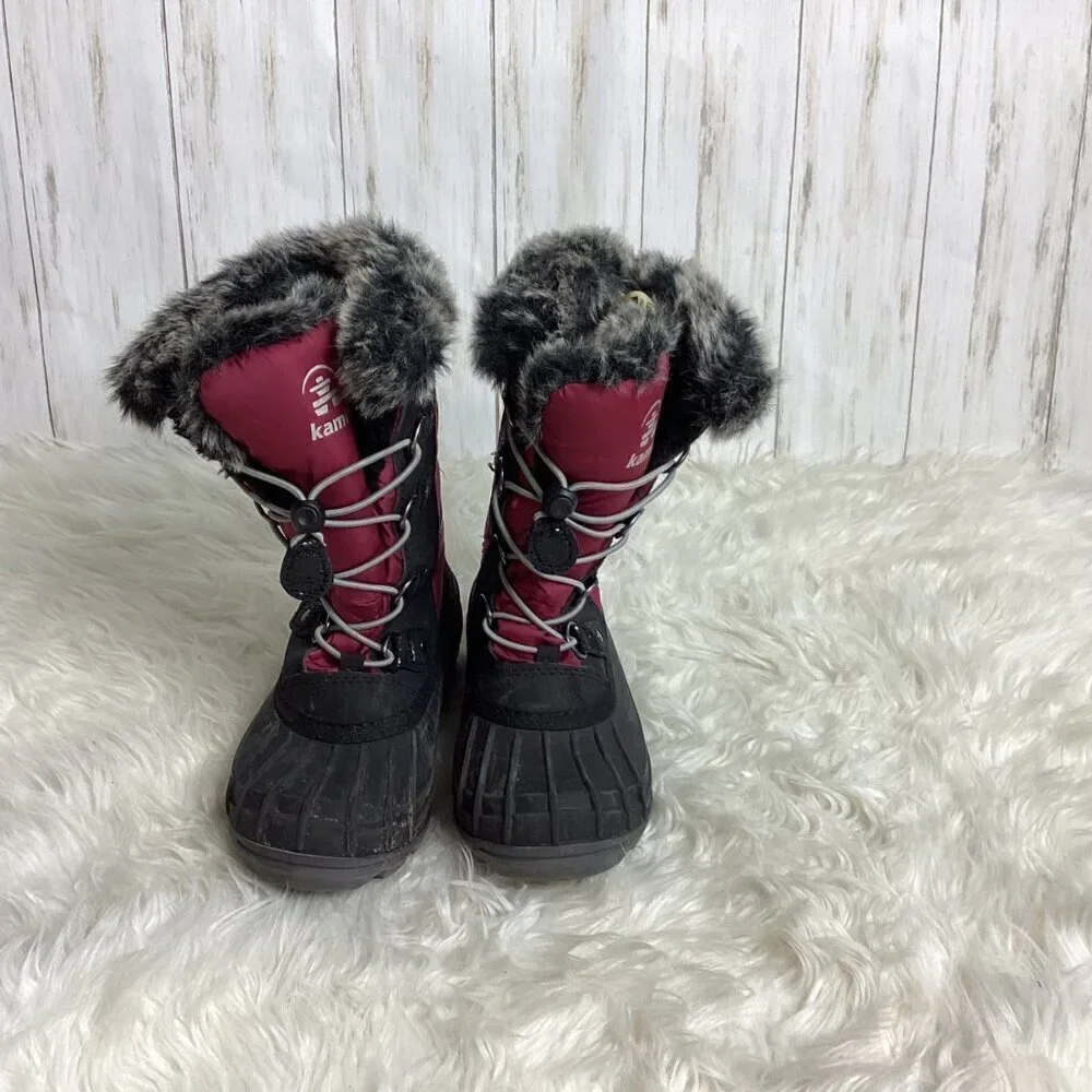 Kamik Girls Frost Lake Burgandy Snow Boats Size 1